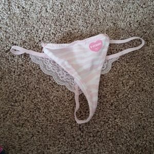 pink and white striped panties