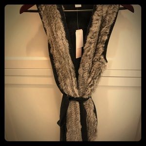 Cashmere and fur vest coat still has tags