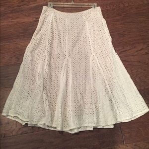 White Cotton Eyelet Skirt