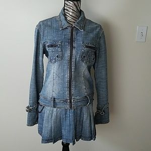 Crest CJ denim jacket & skirt