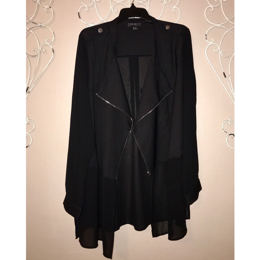 Moto-style Sheer Jacket