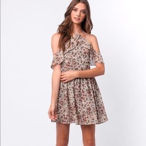Ruffle off the shoulder floral dress