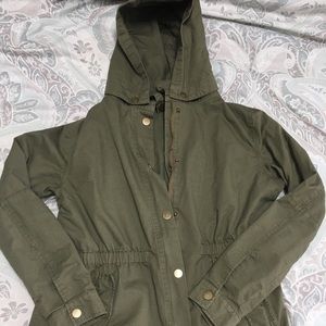 Olive cargo utility jacket