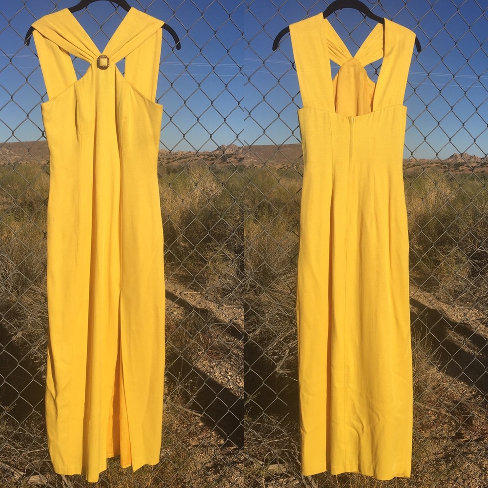 Sexy Banana Yellow Slinky Dress