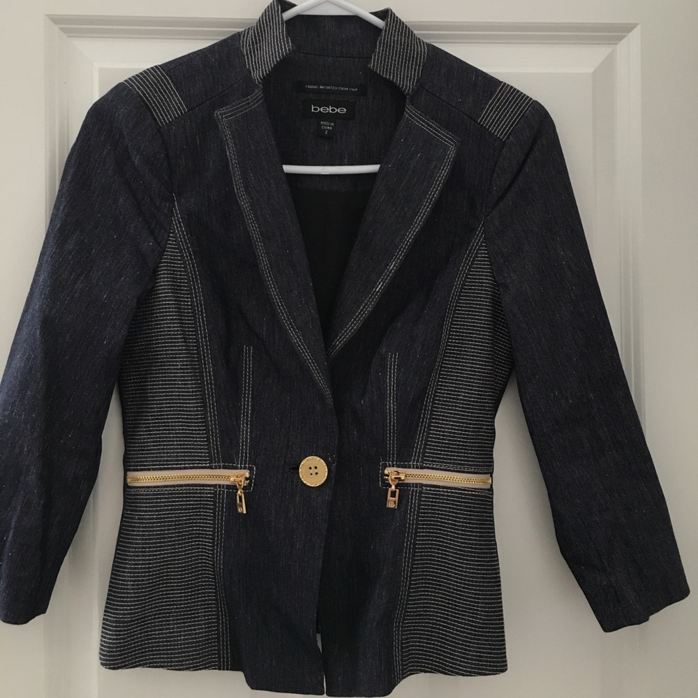 BeBe -Denim Blazer Jacket (matching pencil skirt)