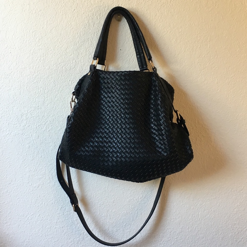 Black woven purse