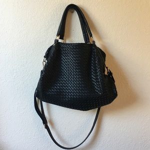 Black woven purse