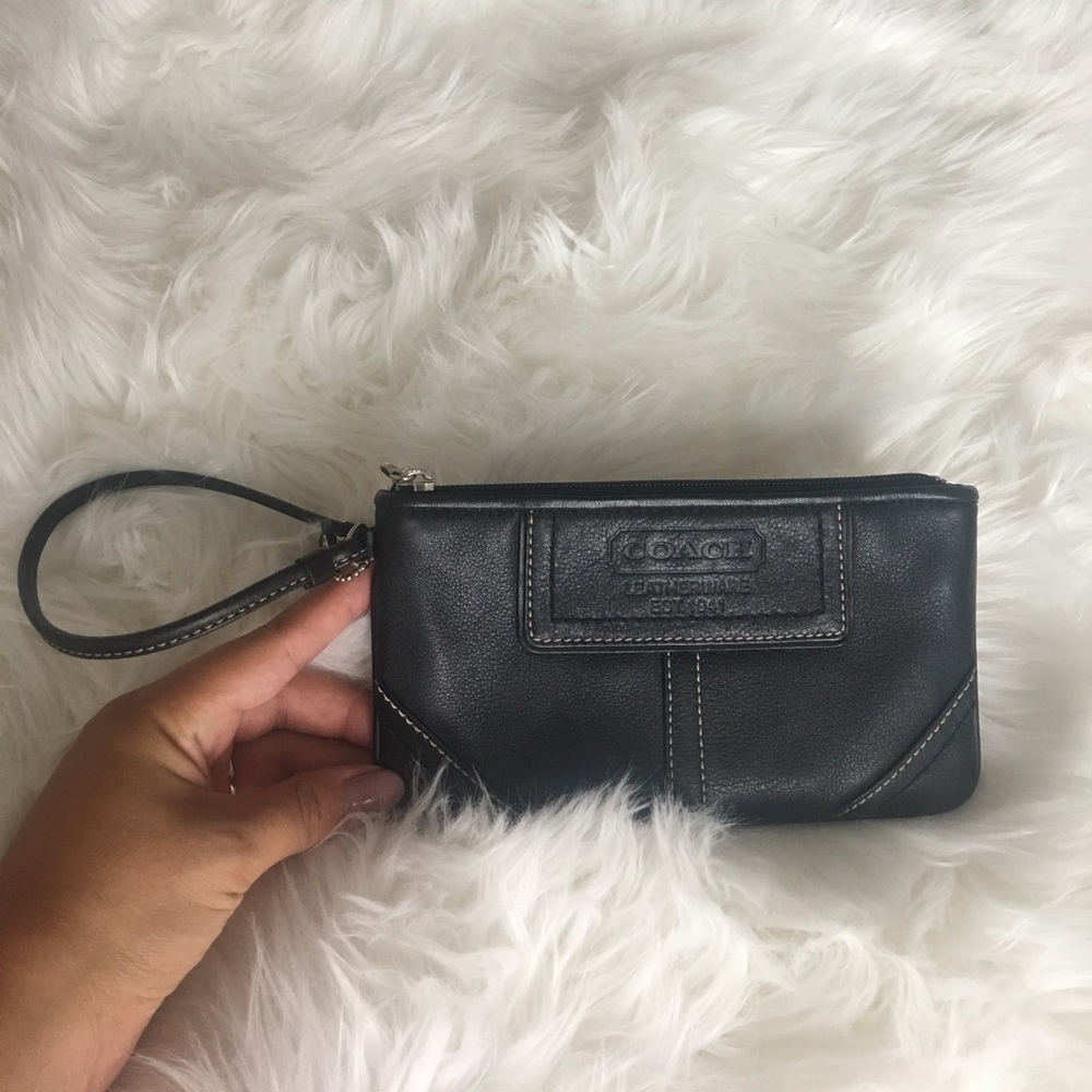 Authentic Soft Leather Coach Wristlet.