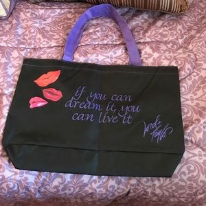 Lord and Taylor black purple lips tote