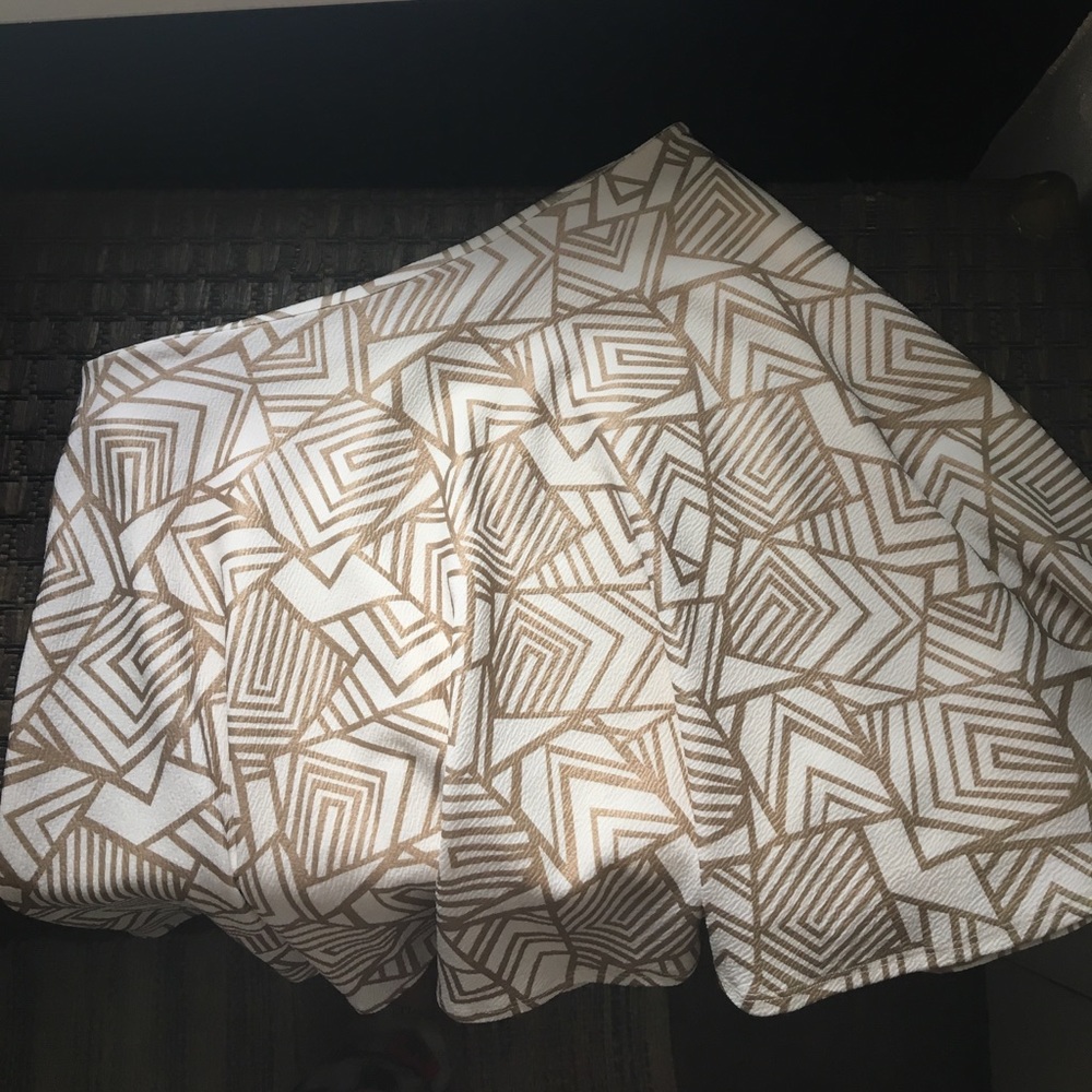 Moon stitch fix brand cream and gold skirt