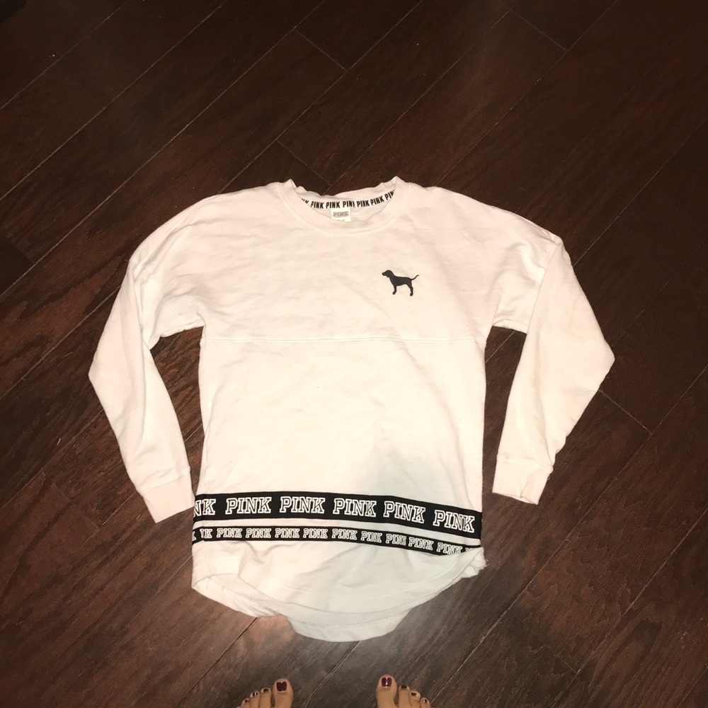 PINK white long sleeve shirt