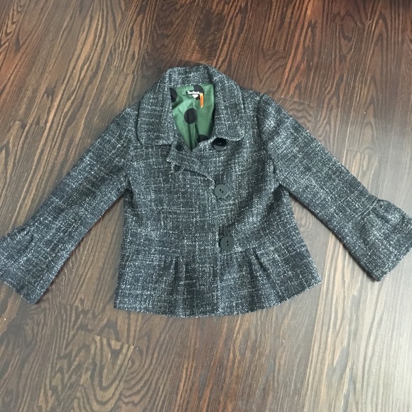 Anthropologie Jackets & Blazers - Taikonhu anthropologie tweed jacket blazer ruffle