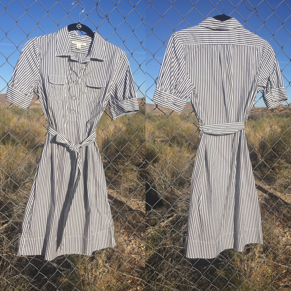 Smart and Simple Striped Shirt Dress