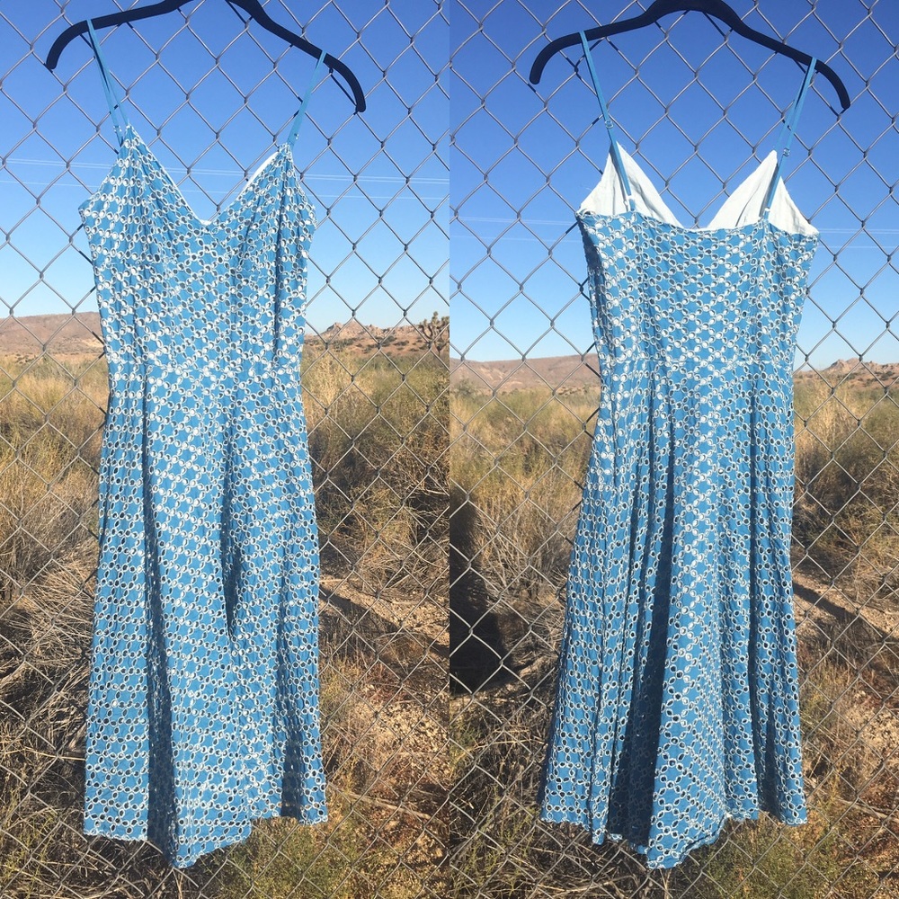 Adorable Blue Eyelet Summer Dress