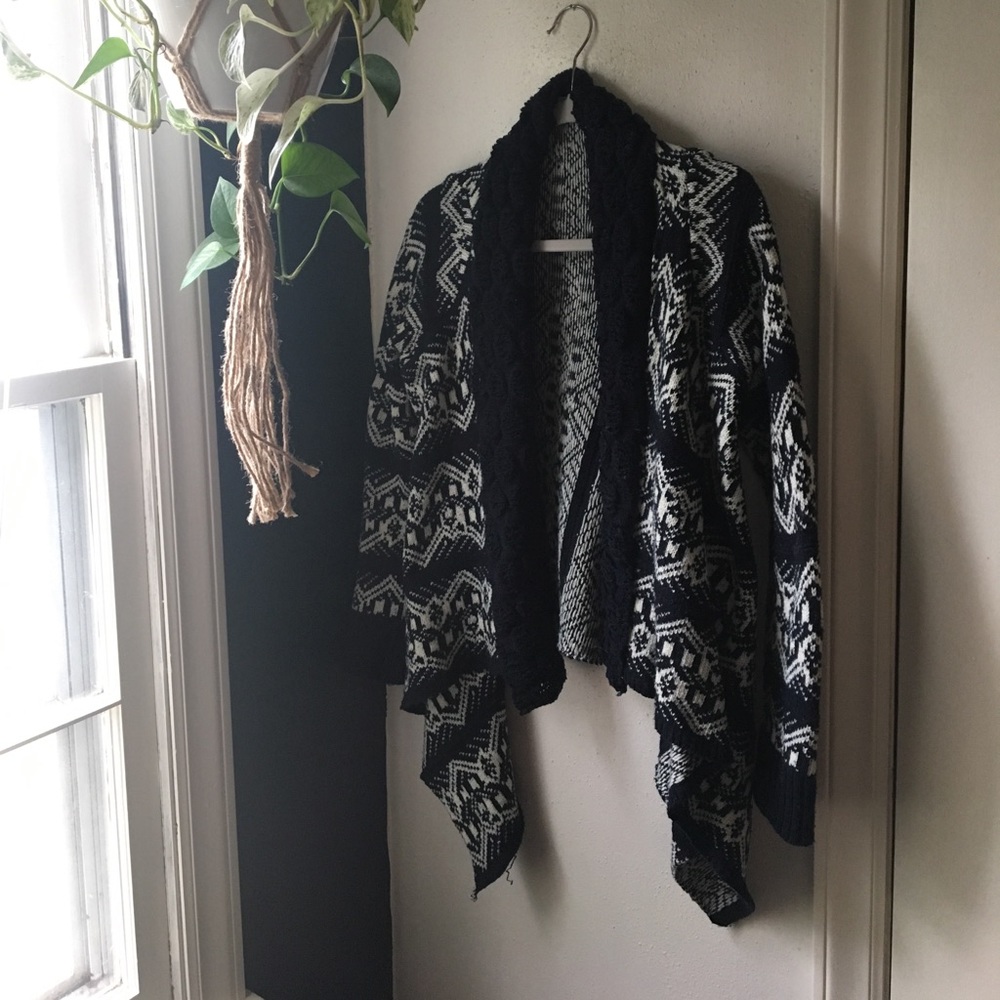 Navy and cream sweater