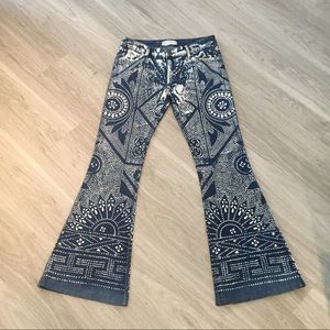 Free people bell bottoms flare printed jeans