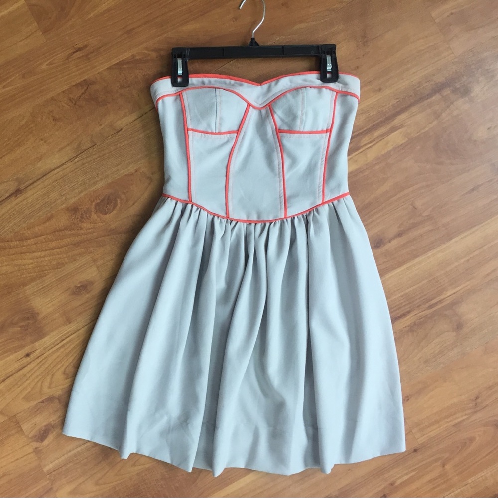 BAR III Pink Bustier Outline Mini Formal Dress