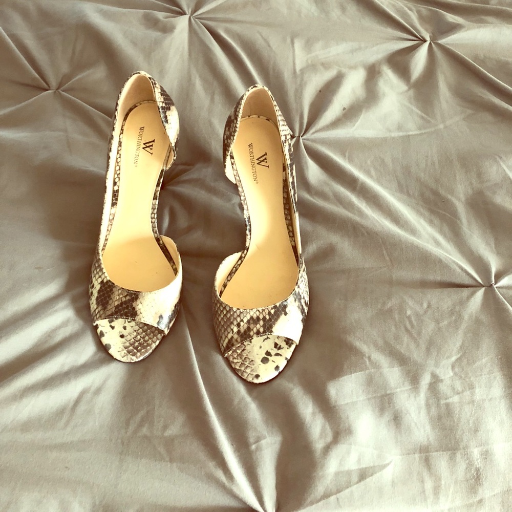 Snakeskin colored heels