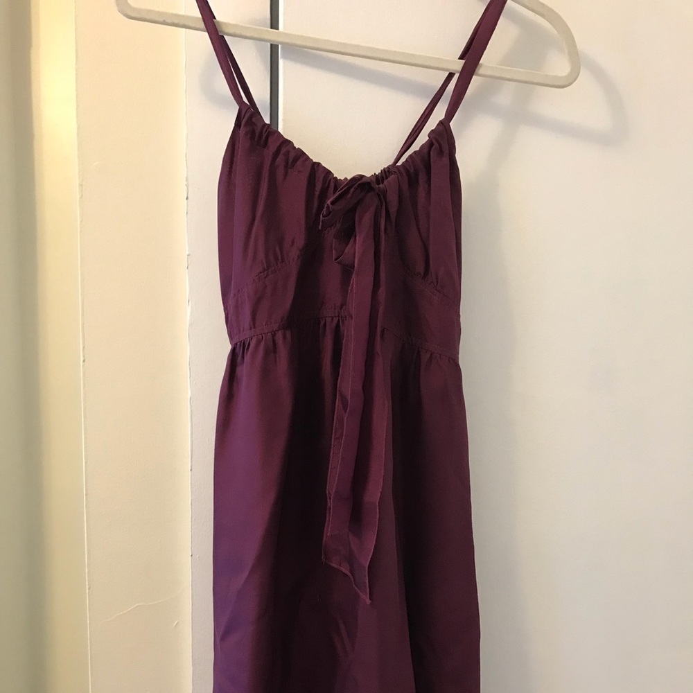Burgundy silk dress