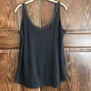 Massimo Dutti Navy Linen Tank
