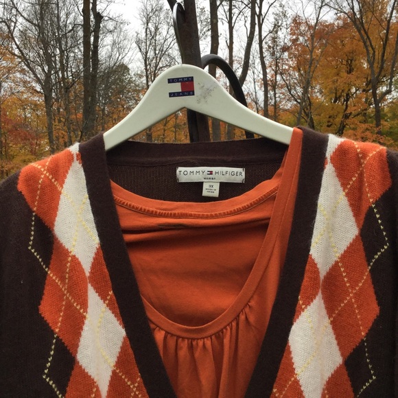 🍁 EPLC Tommy Hilfiger WOMAN Argyle CARDIGAN SZ LG- 1X - Picture 4 of 16