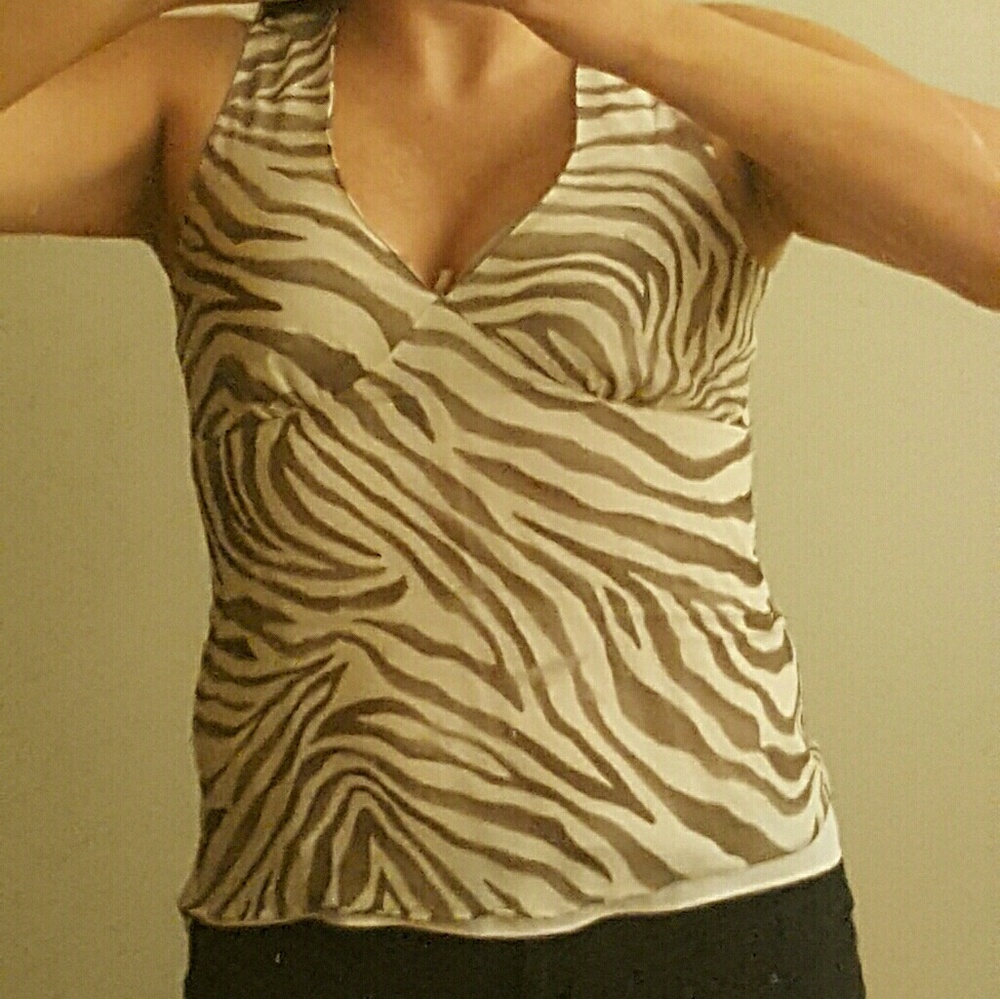 Tank top cream zebra print
