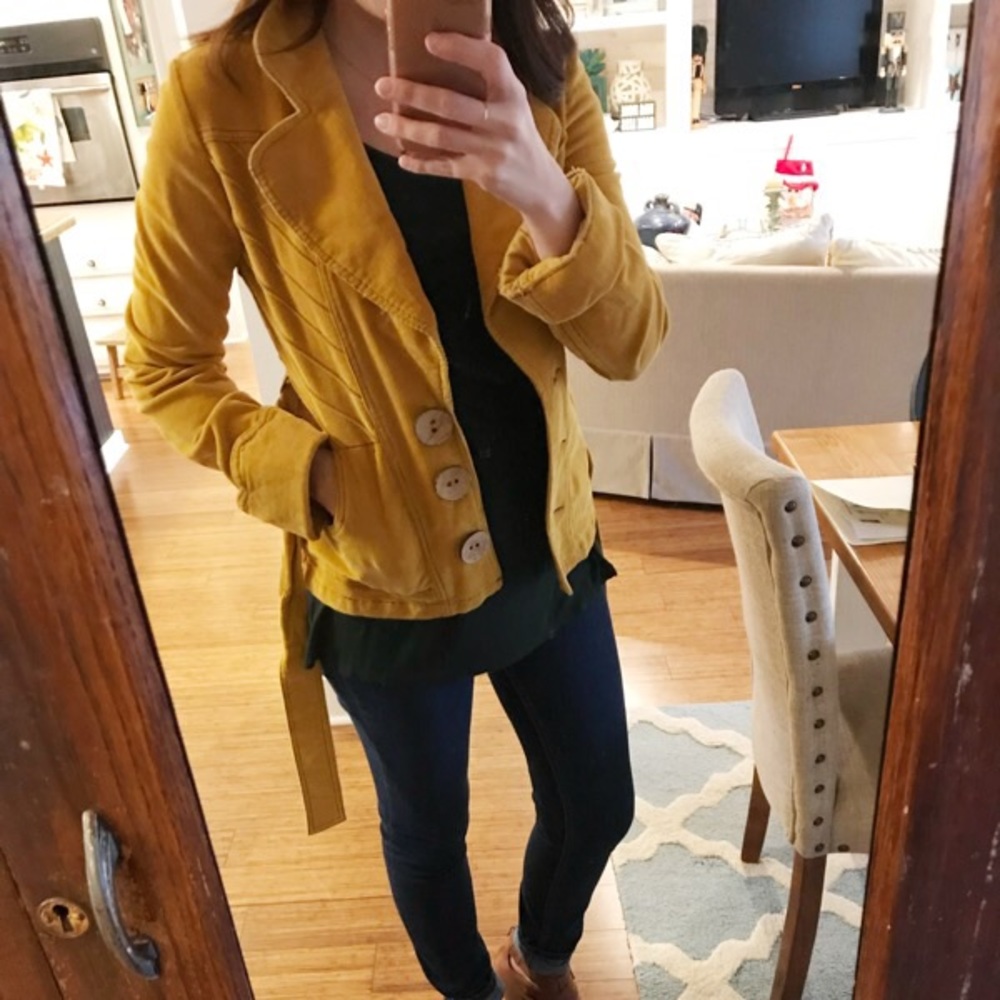 Tulle mustard yellow blazer