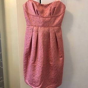 Coral strapless dress