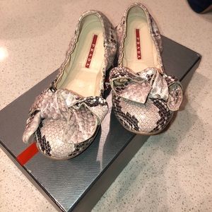 Prada faux python flats