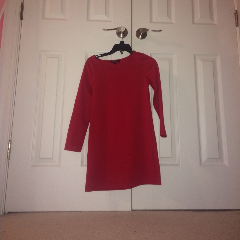 A pretty red dress that would be great for church.