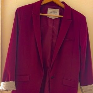 Pull&Bear Burgundy Boyfriend Blazer