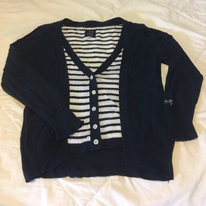 🎈Girls S Tommy Girl Navy & white cardigan