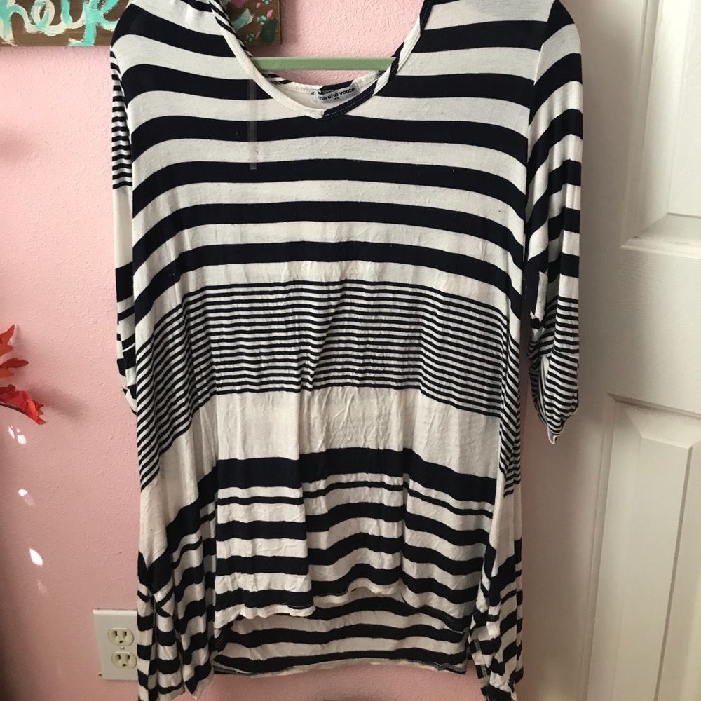 Striped Flowy Plus Size Top - Picture 1 of 4