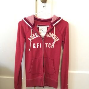 Red Abercrombie & Fitch Hooded Jacket