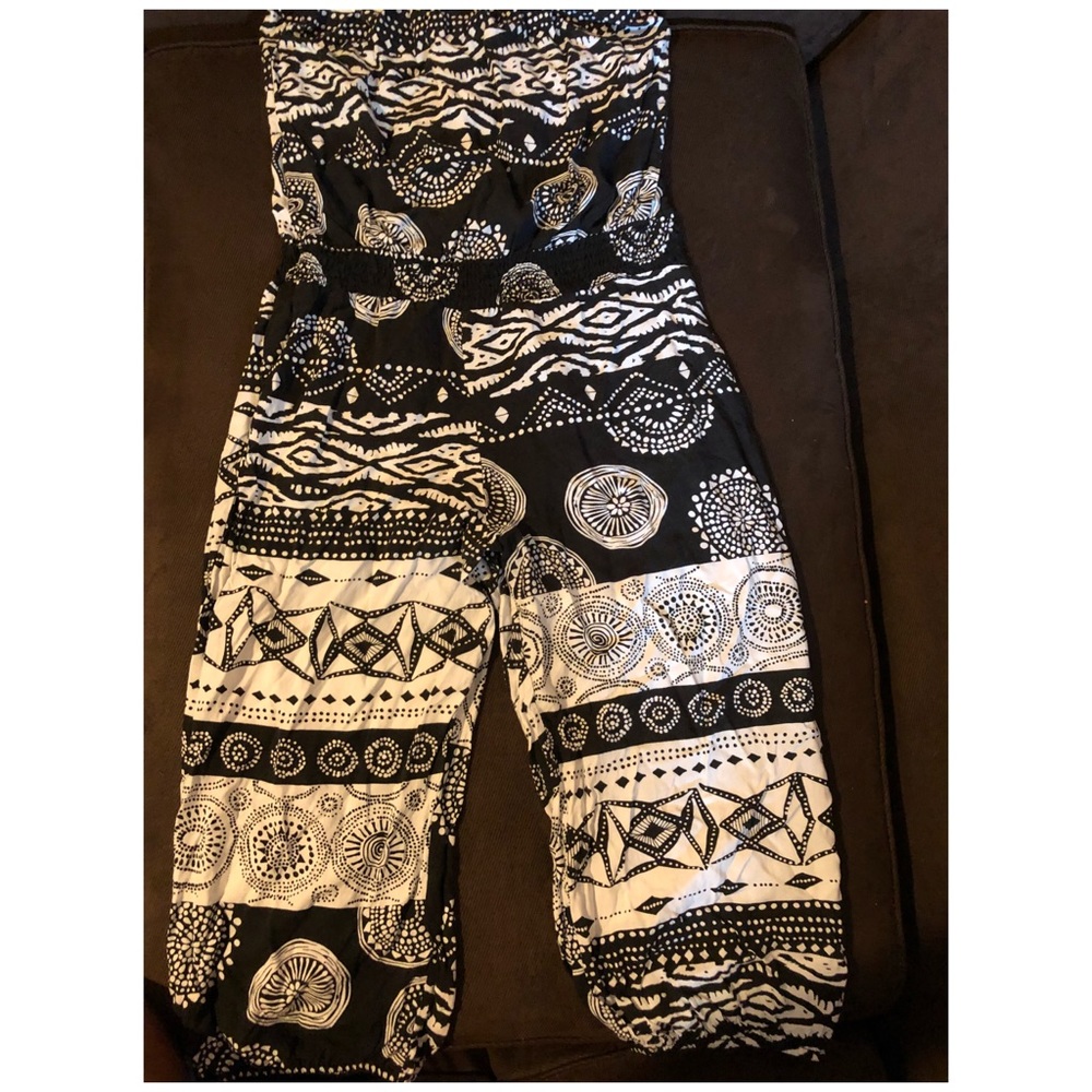 Strapless Aztec Jumpsuit