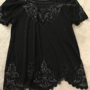 NWT Express Black sheet embellished top size M