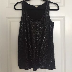 J. Crew Black Sequin Tan