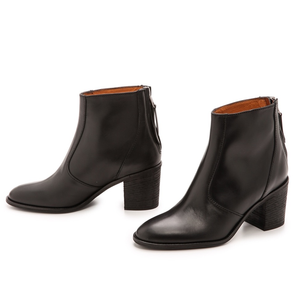 Madewell Zip Back Ankle Boot Heel, size 7.5, black