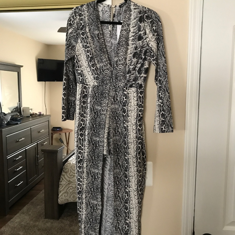 Long sleeve romper with maxi overlay
