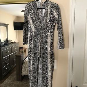 Long sleeve romper with maxi overlay