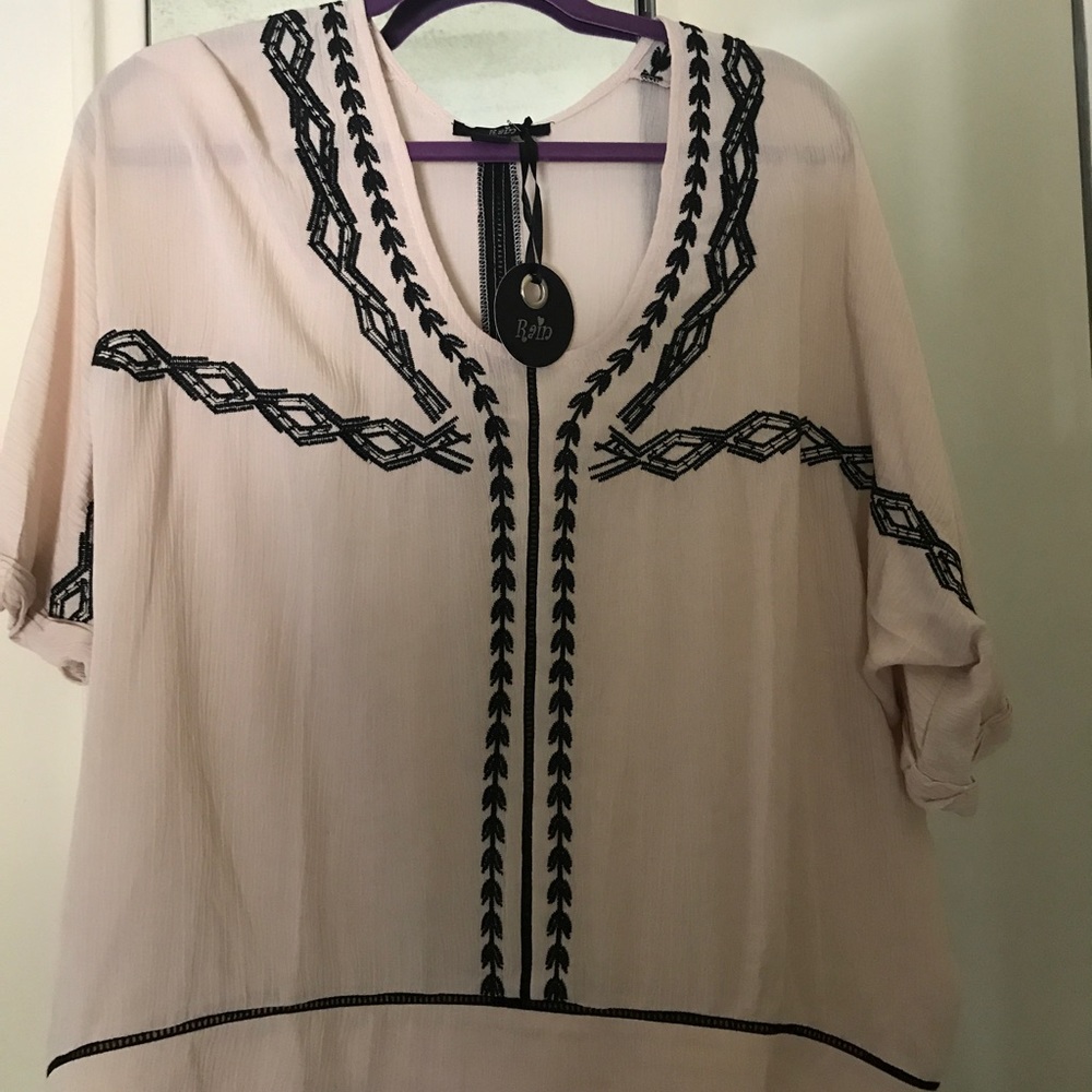 Nude and Black Top size S NWT