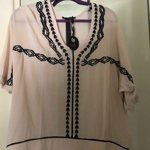 Nude and Black Top size S NWT