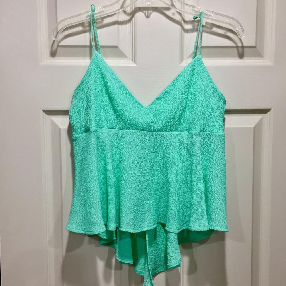Zara Green Flutter Top - image 1