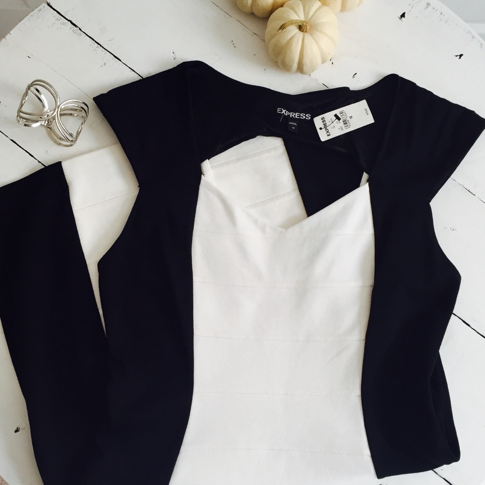 Express Black and White Party Dress