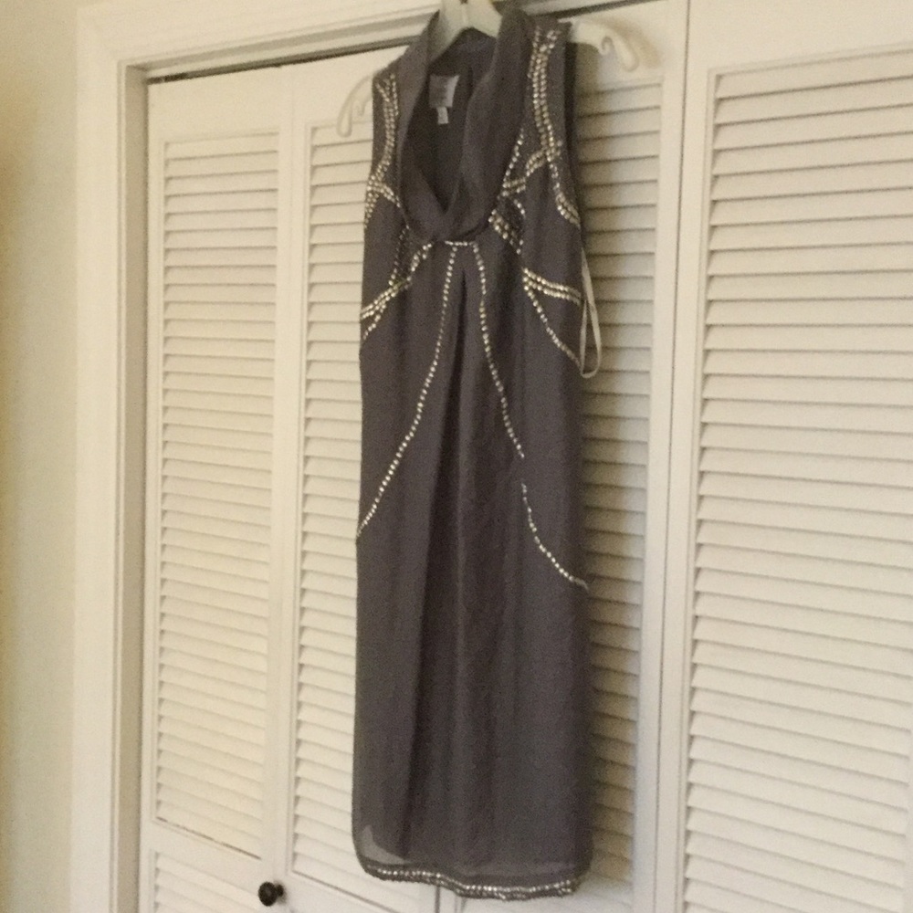 Pewter colored cocktail dress