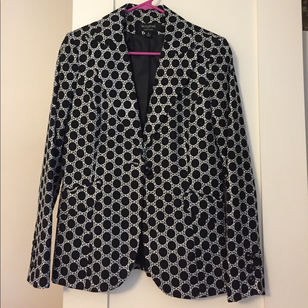 ***SOLD*** black and white patterned blazer