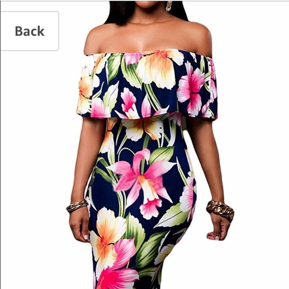 Off Shoulder Bodycon Maxi Dress - Picture 1 of 5