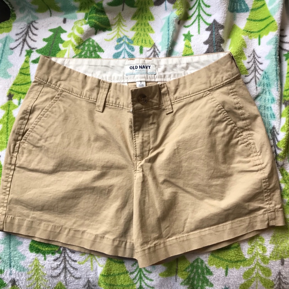 Khaki Mid-rise Shorts for Women (5”) | Old Navy