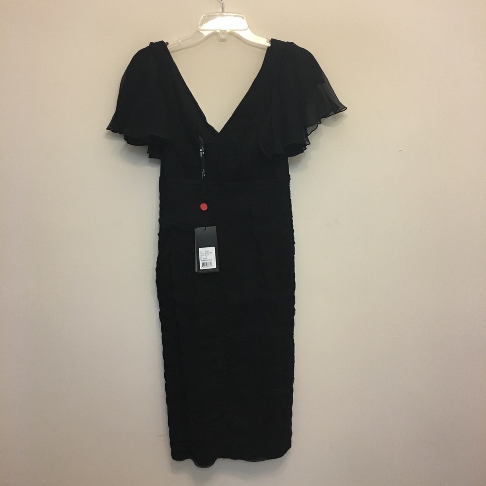 Tadashi Collection Black Rouches Dress