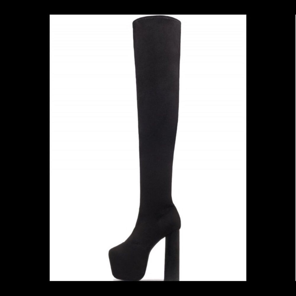 Jeffery Campbell over the knee platform